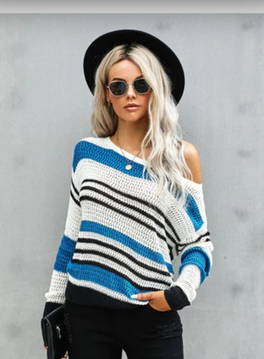 Blue striped sweater