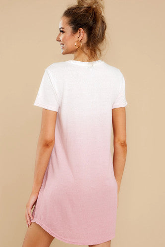 Pink Ombré T Shirt Dress